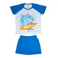 Pijama Short Infantil Masculino 6 - Tubarão Byte | Presente Criativo