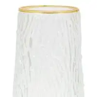 Vaso de Vidro Cônico Com Borda Dourada G - Refúgio | Presente Criativo